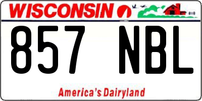 WI license plate 857NBL