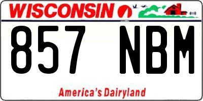 WI license plate 857NBM