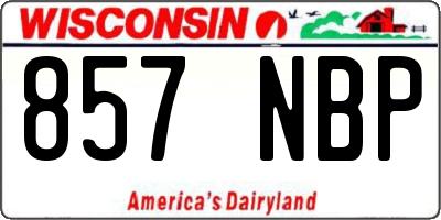 WI license plate 857NBP