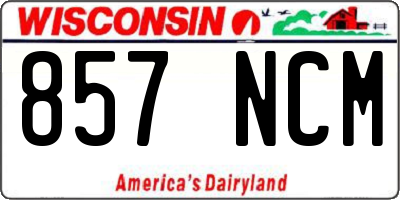 WI license plate 857NCM
