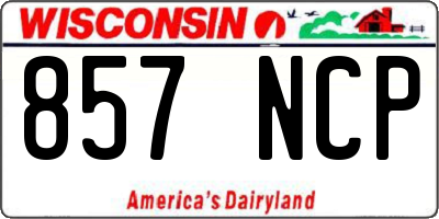 WI license plate 857NCP