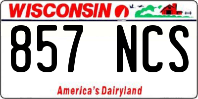 WI license plate 857NCS