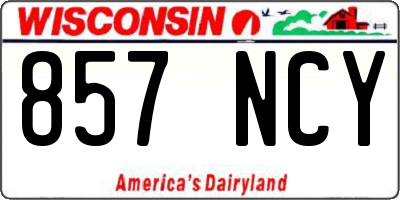 WI license plate 857NCY