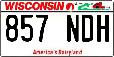 WI license plate 857NDH