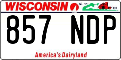 WI license plate 857NDP