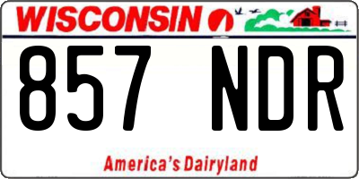 WI license plate 857NDR
