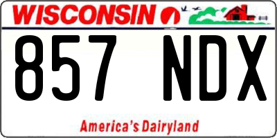 WI license plate 857NDX