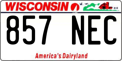 WI license plate 857NEC