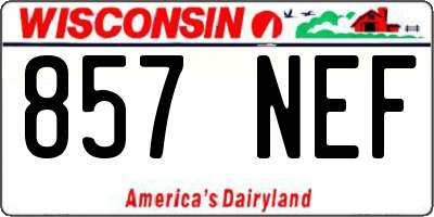 WI license plate 857NEF