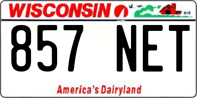 WI license plate 857NET