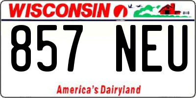 WI license plate 857NEU