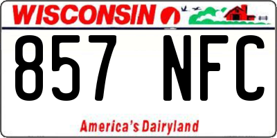 WI license plate 857NFC