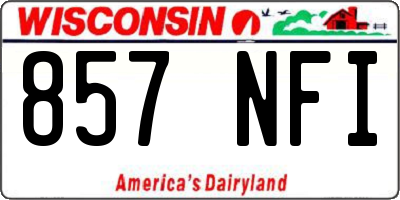 WI license plate 857NFI