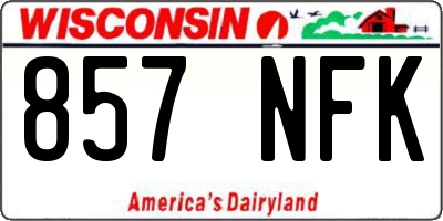 WI license plate 857NFK