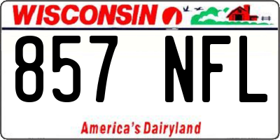 WI license plate 857NFL