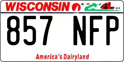 WI license plate 857NFP