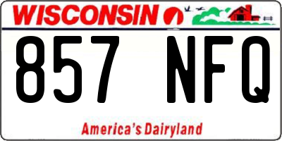 WI license plate 857NFQ