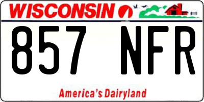 WI license plate 857NFR