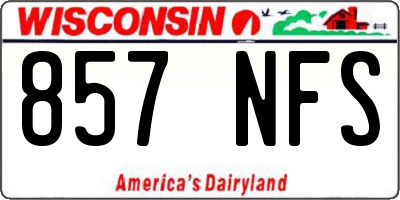 WI license plate 857NFS