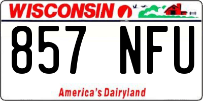 WI license plate 857NFU