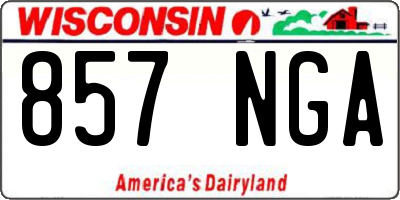 WI license plate 857NGA