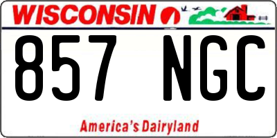 WI license plate 857NGC