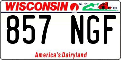 WI license plate 857NGF