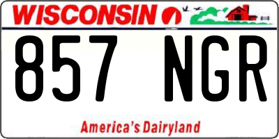 WI license plate 857NGR