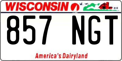 WI license plate 857NGT
