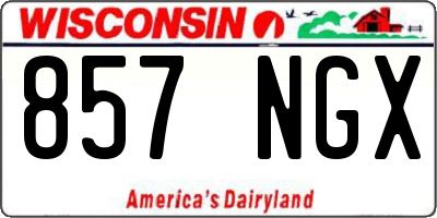 WI license plate 857NGX