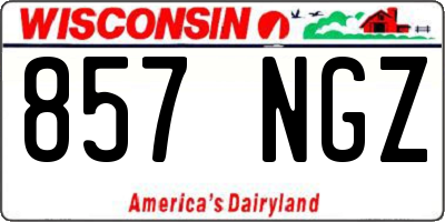 WI license plate 857NGZ