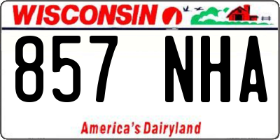 WI license plate 857NHA