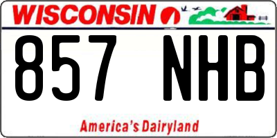 WI license plate 857NHB
