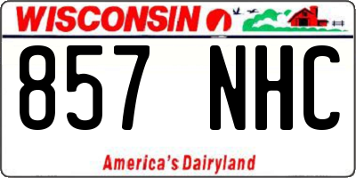WI license plate 857NHC