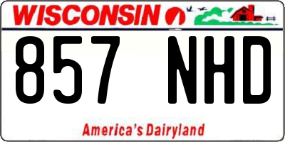 WI license plate 857NHD