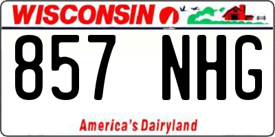 WI license plate 857NHG