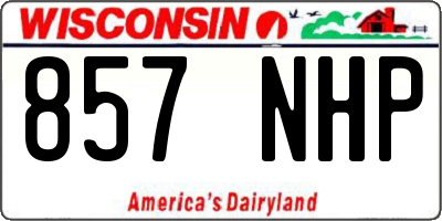 WI license plate 857NHP