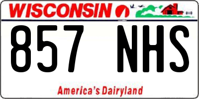 WI license plate 857NHS