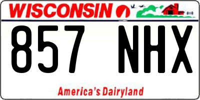 WI license plate 857NHX