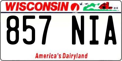 WI license plate 857NIA