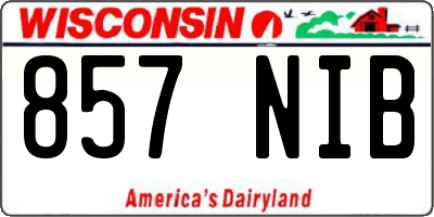 WI license plate 857NIB