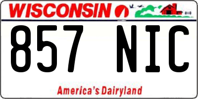 WI license plate 857NIC