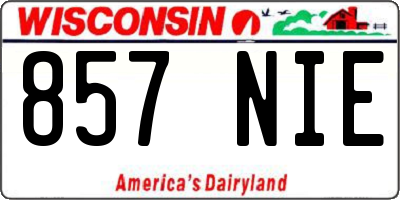 WI license plate 857NIE