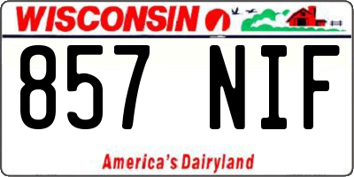 WI license plate 857NIF