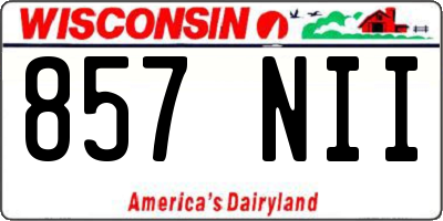 WI license plate 857NII