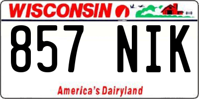 WI license plate 857NIK