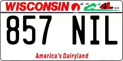 WI license plate 857NIL