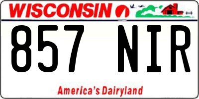 WI license plate 857NIR