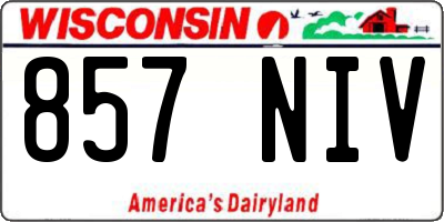 WI license plate 857NIV