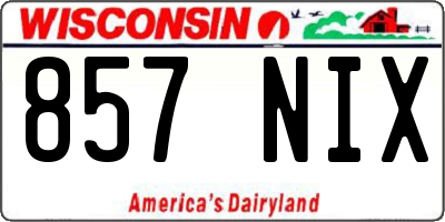 WI license plate 857NIX